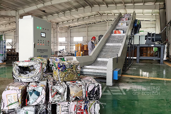 危險廢物破碎處理生產(chǎn)線，鐵桶油桶破碎處理項目案例介紹