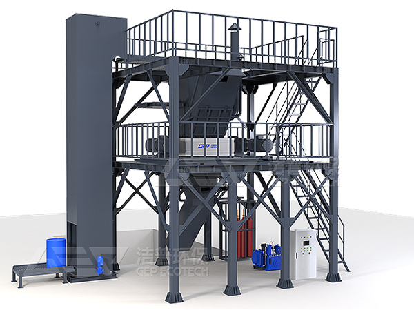 廢噸桶破碎處理設備，工業(yè)危廢預處理破碎處理系統(tǒng)